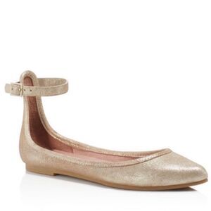 Joie Gold Metallic Ankle Strap Ballet Flats Size 6